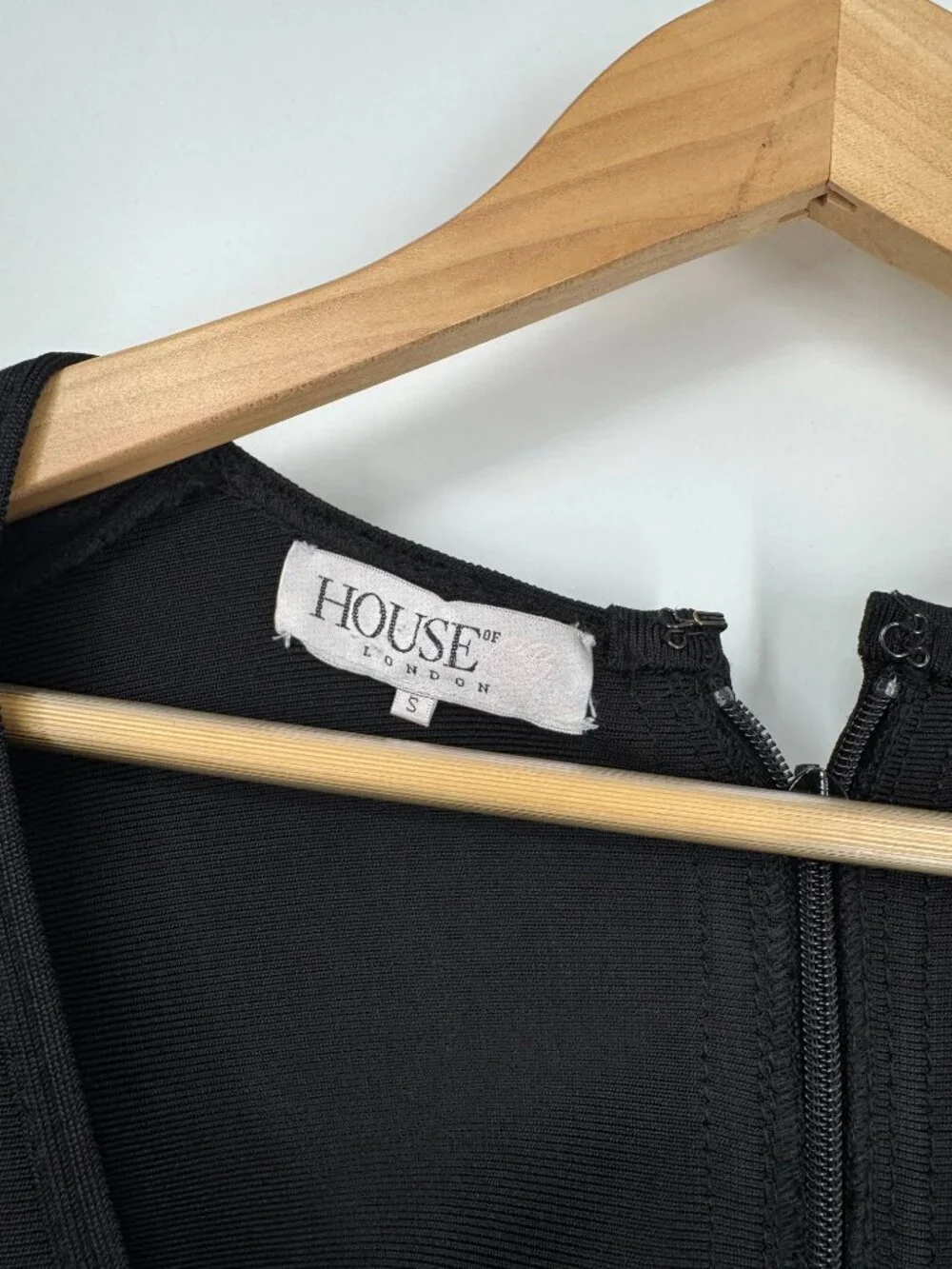 House of London Black Daniela Mini Dress Size S - Picture 5 of 13